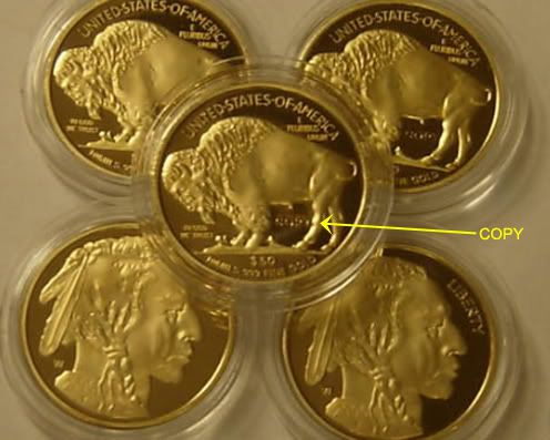 gold lot buffalo 2007 replica coins