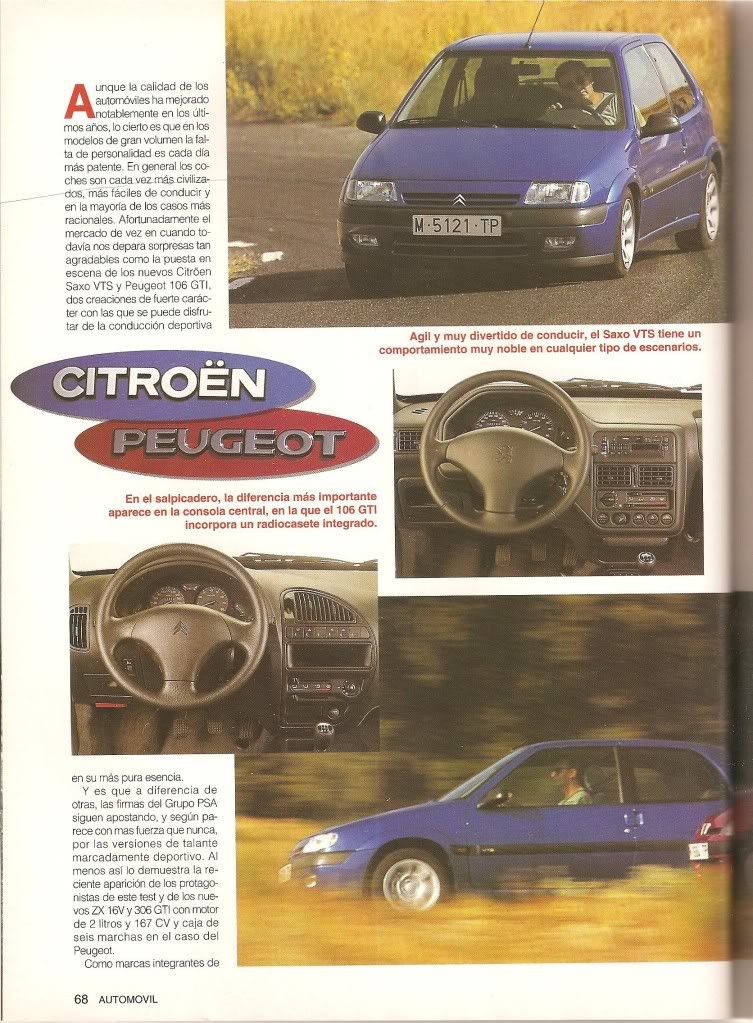 prueba:CITROEN SAXO VTS 16v vs PEUGEOT 106 GTi 16v