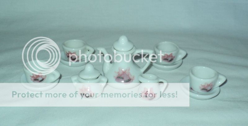 Lot 5 Sets 63 Pieces Ceramic Floral Rose Miniature Tea Sets China Japan