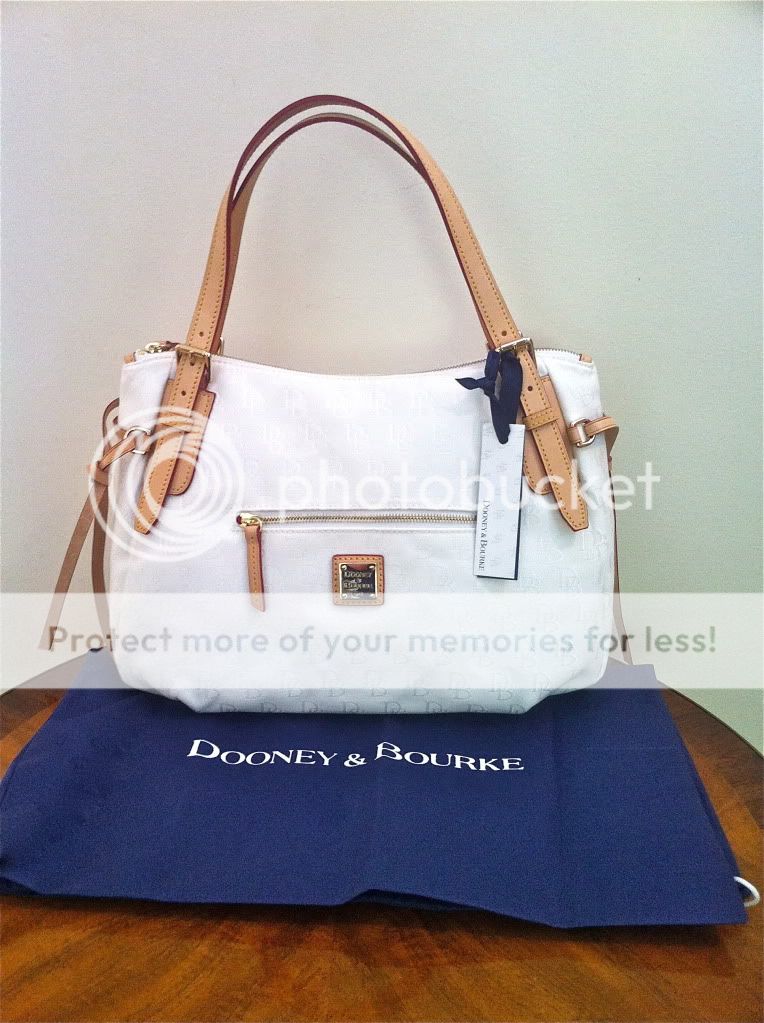 NEW DOONEY & BOURKE White NINA Large Signature Logo and Shoulder Bag 